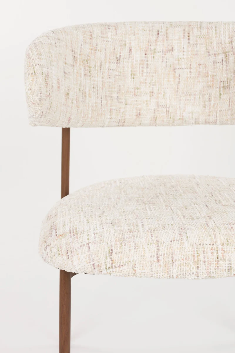 White Label Living Stuhl Claes Off-Weiß – Textil, 57,5 × 56,5 × 78,5 cm, 2er-Set