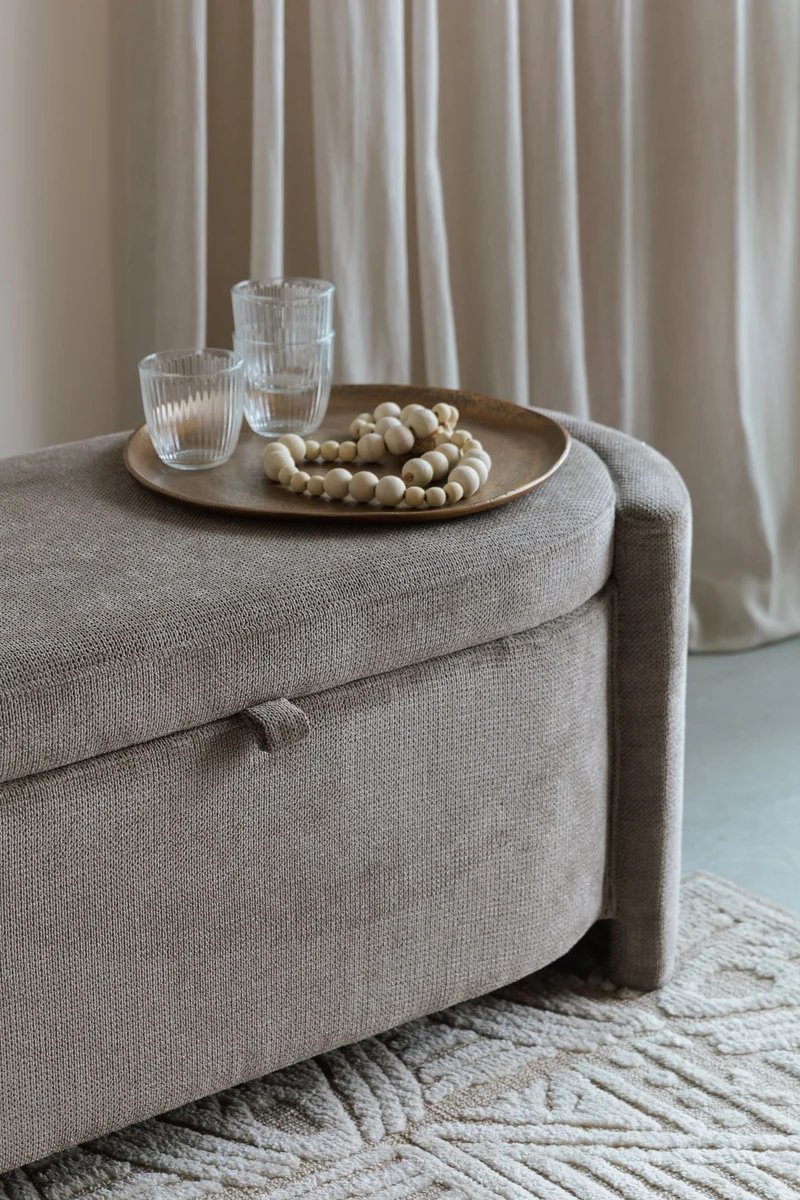 White Label Living Bank Miro – Polyester, 44 × 108 × 47 cm