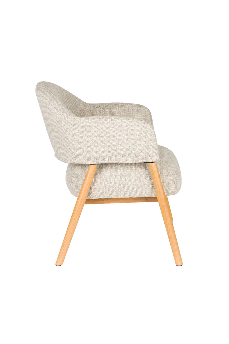 White Label Living Loungesessel Indy – Hellbraun, Textil, 66,5 × 64 × 76,5 cm