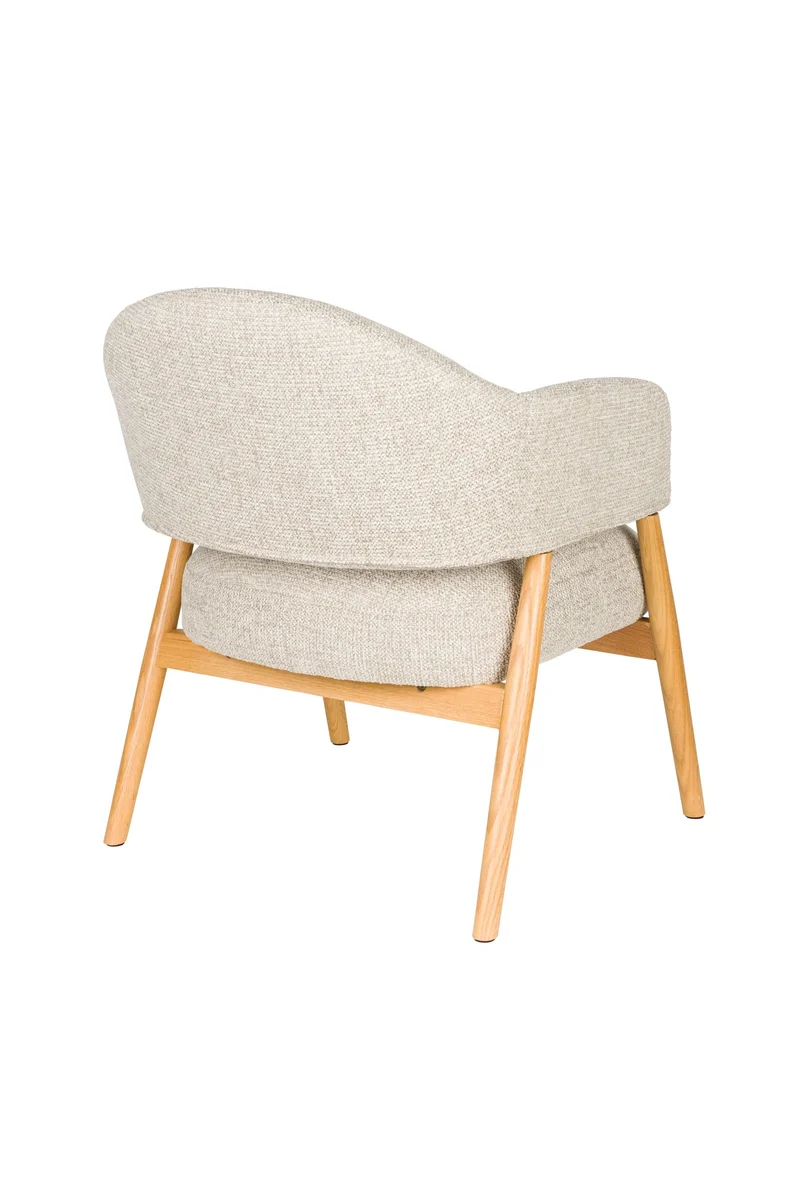 White Label Living Loungesessel Indy – Hellbraun, Textil, 66,5 × 64 × 76,5 cm
