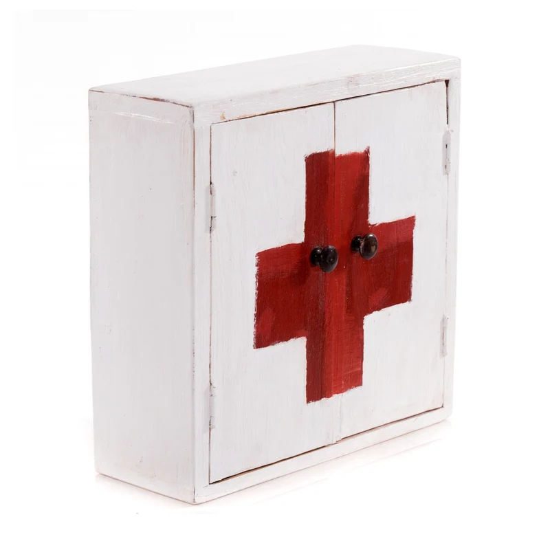 MEDIZINSCHRANK MEDIC | 35x35x13cm, Massivholz | Wandschrank | Farbe: 06 weiß-landhaus