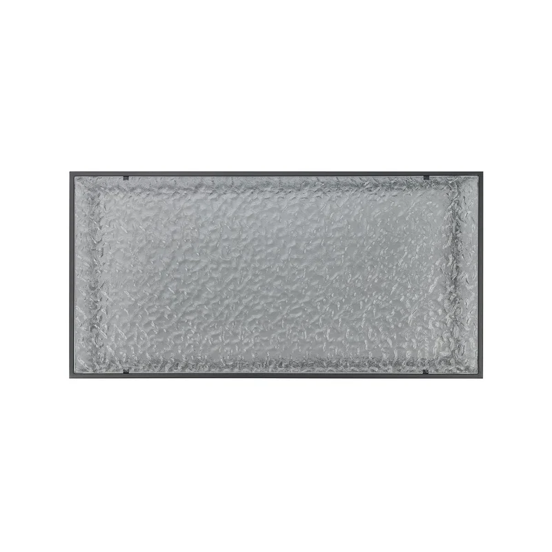 Couchtisch aus strukturiertem Rauchglas – Schwarz, 110 × 55 cm