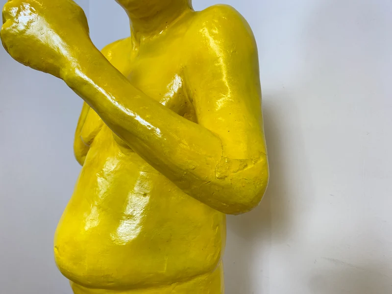 WMK Art # 1/2 Moderne Gipskunst in Lebensgröße - 2 ausdrucksstarke Skulpturen mit Charakter zwischen Pop und Nachdenklichkeit