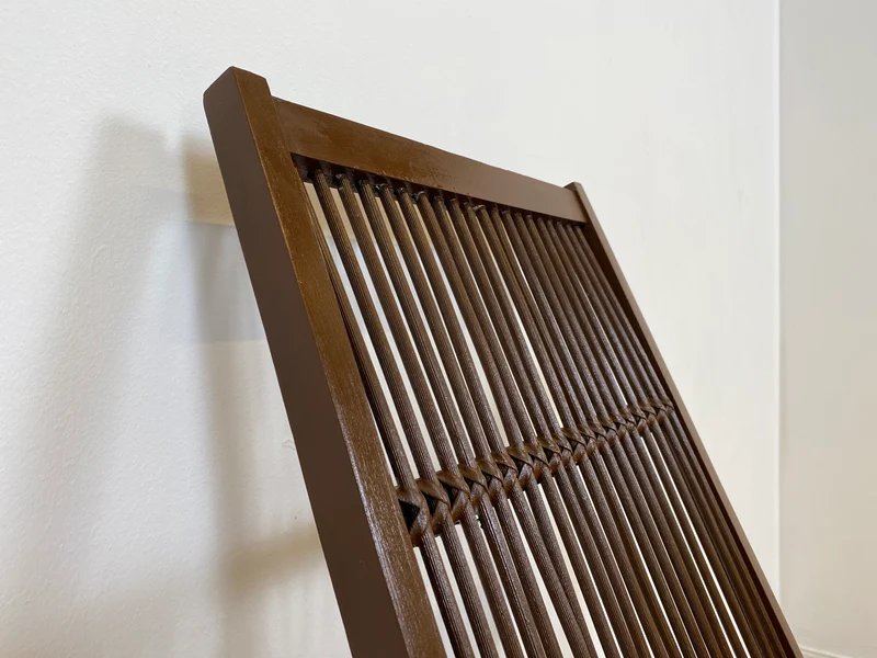 WMK # WMK Stilvoller und gut erhaltener Designer Schaukelstuhl von Selman Selmanagic für VEB Hellerau mit roter Polsterung