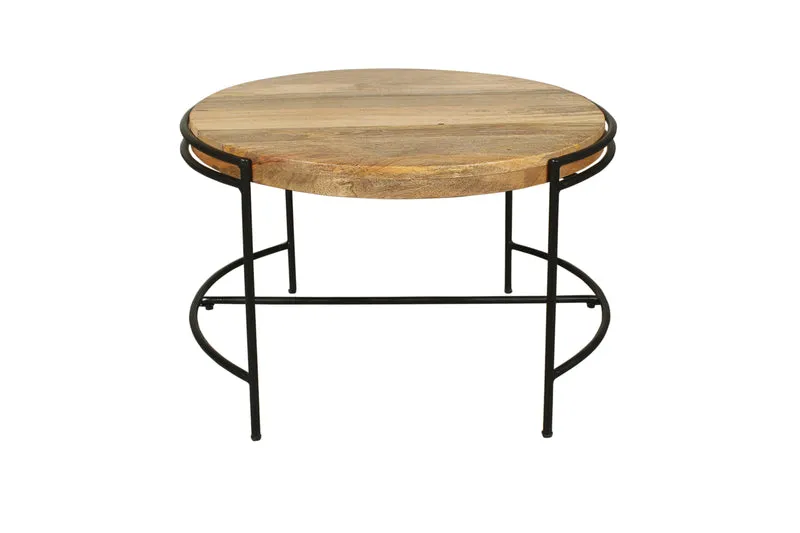 Couchtisch HANNA / Platte Mangoholz massiv / Gestell Metall schwarz / B 60, H 40, T 62 cm