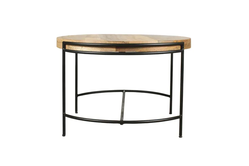 Couchtisch HANNA / Platte Mangoholz massiv / Gestell Metall schwarz / B 60, H 40, T 62 cm