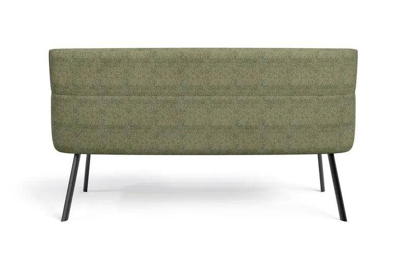 Bank CALIFORNIA / Rücken Webstoff anthrazit oder grün / Sitz Vintage-Velvet anthrazit oder grün mit Keder / Gestell Metall schwarz / Bank mit Rückenlehne / B 180, H 88, T 63 cm