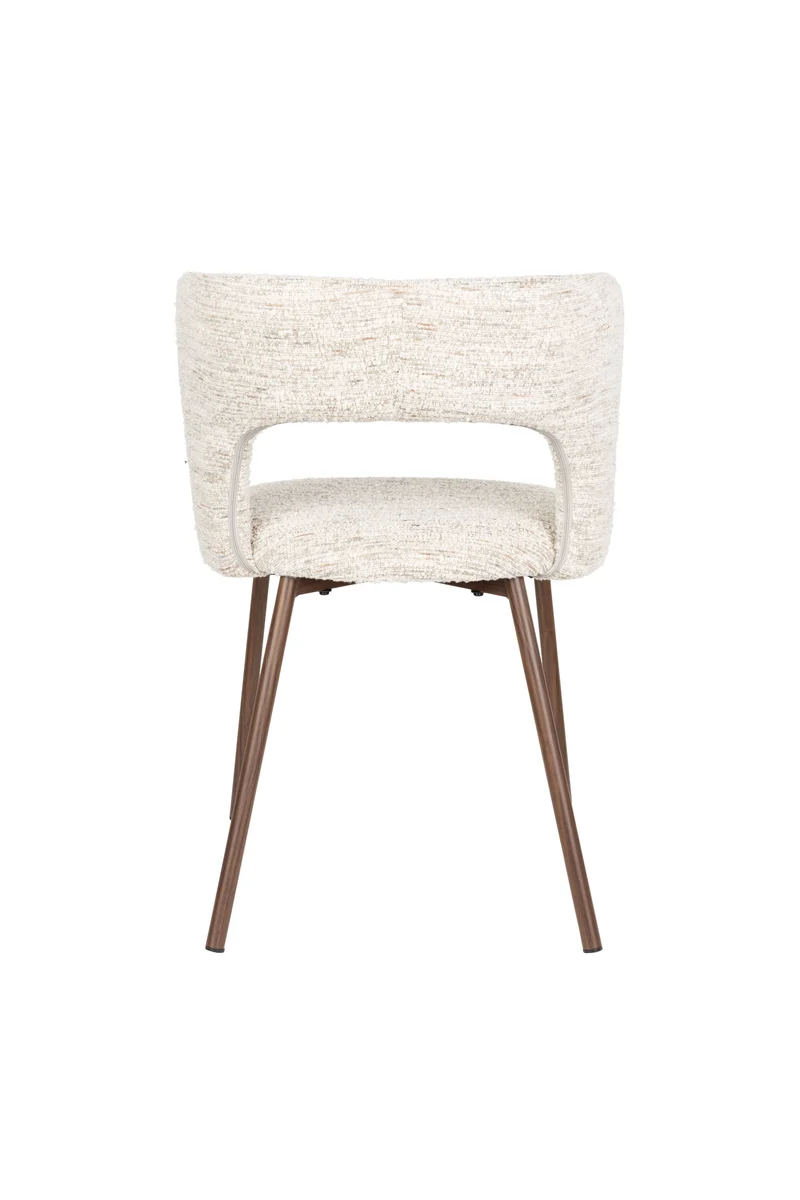 White Label Living Stuhl Chelsea – Beige, Polyester, 54,5 × 52,5 × 78,5 cm, 2er-Set