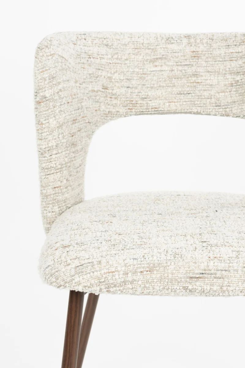 White Label Living Stuhl Chelsea – Beige, Polyester, 54,5 × 52,5 × 78,5 cm, 2er-Set