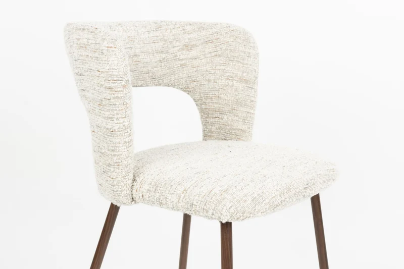 White Label Living Stuhl Chelsea – Beige, Polyester, 54,5 × 52,5 × 78,5 cm, 2er-Set