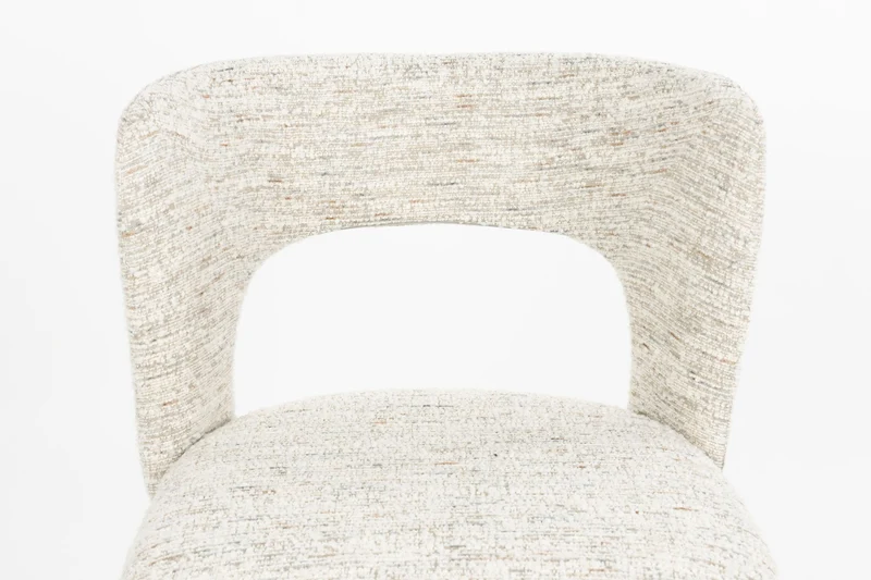White Label Living Stuhl Chelsea – Beige, Polyester, 54,5 × 52,5 × 78,5 cm, 2er-Set
