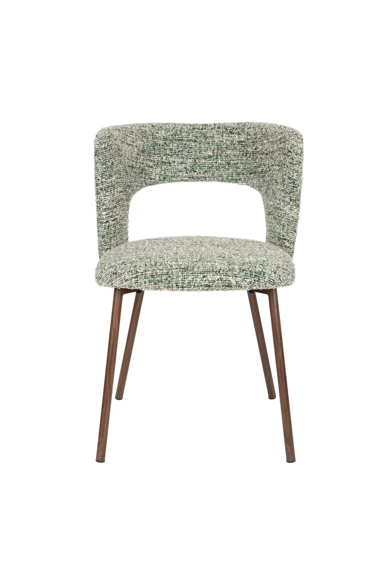 White Label Living Stuhl Chelsea – Grün, Polyester, 54,5 × 52,5 × 78,5 cm, 2er-Set