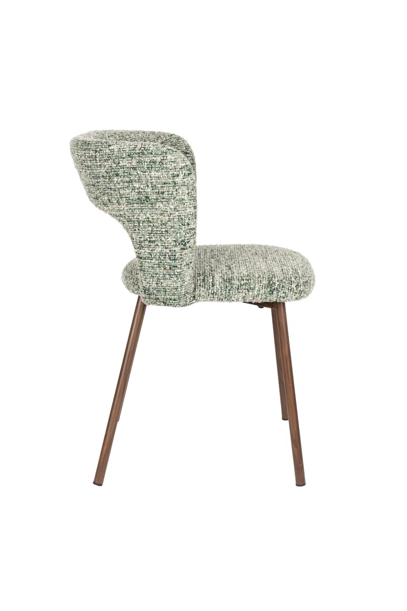 White Label Living Stuhl Chelsea – Grün, Polyester, 54,5 × 52,5 × 78,5 cm, 2er-Set