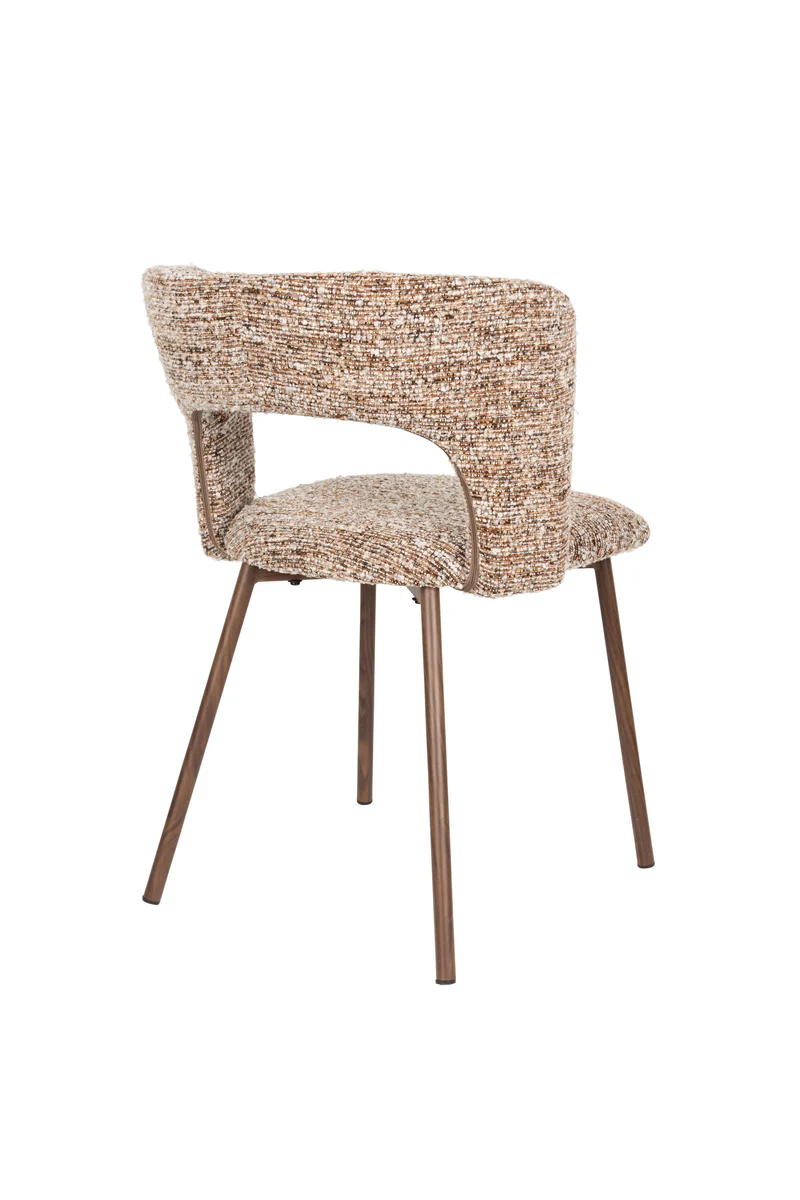 White Label Living Stuhl Chelsea – Braun, Polyester, 54,5 × 52,5 × 78,5 cm, 2er-Set