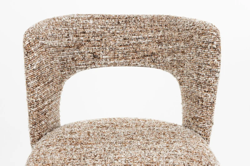 White Label Living Stuhl Chelsea – Braun, Polyester, 54,5 × 52,5 × 78,5 cm, 2er-Set