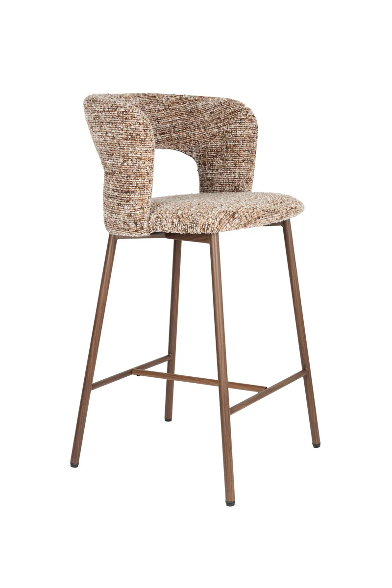 White Label Living Tresenstuhl Chelsea – Braun, Polyester, 49 × 53 × 91,5 cm, 2er-Set