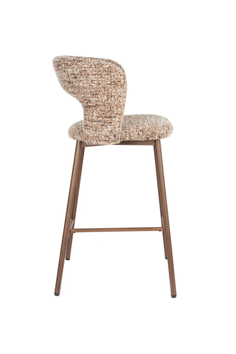 White Label Living Tresenstuhl Chelsea – Braun, Polyester, 49 × 53 × 91,5 cm, 2er-Set