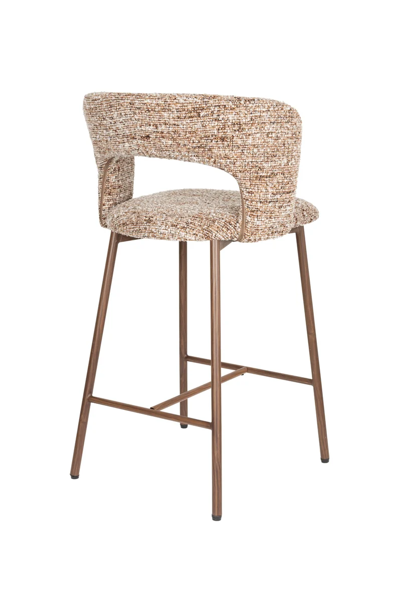 White Label Living Tresenstuhl Chelsea – Braun, Polyester, 49 × 53 × 91,5 cm, 2er-Set