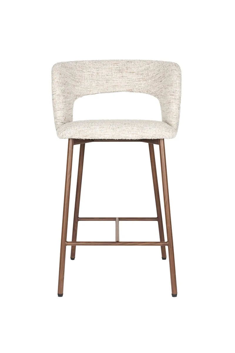 White Label Living Tresenstuhl Chelsea – Beige, Polyester, 49 × 53 × 91,5 cm, 2er-Set