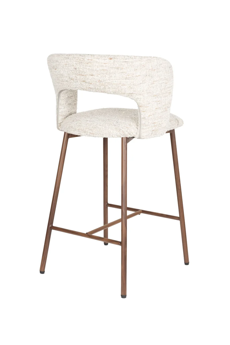 White Label Living Tresenstuhl Chelsea – Beige, Polyester, 49 × 53 × 91,5 cm, 2er-Set