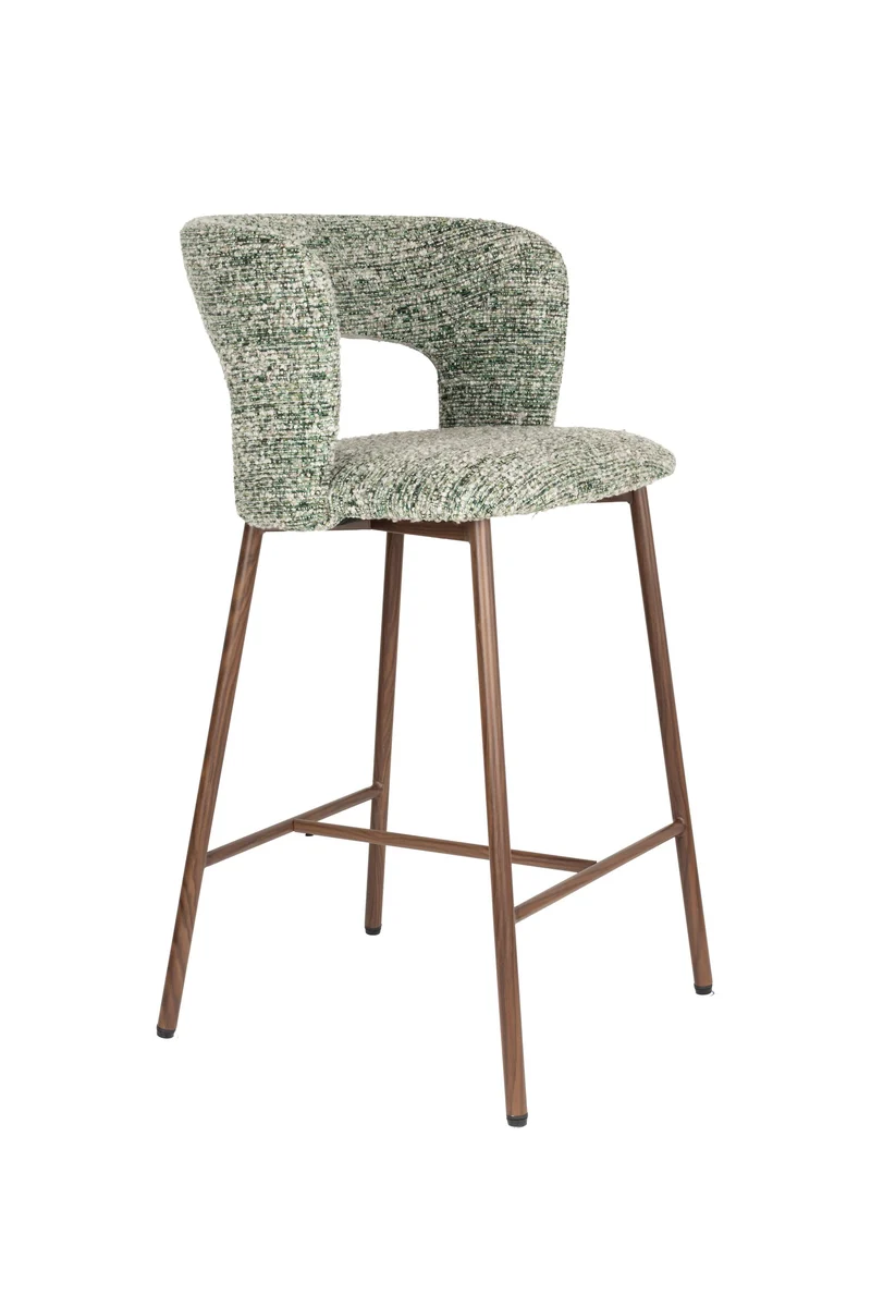 White Label Living Tresenstuhl Chelsea – Grün, Polyester, 49 × 53 × 91,5 cm, 2er-Set