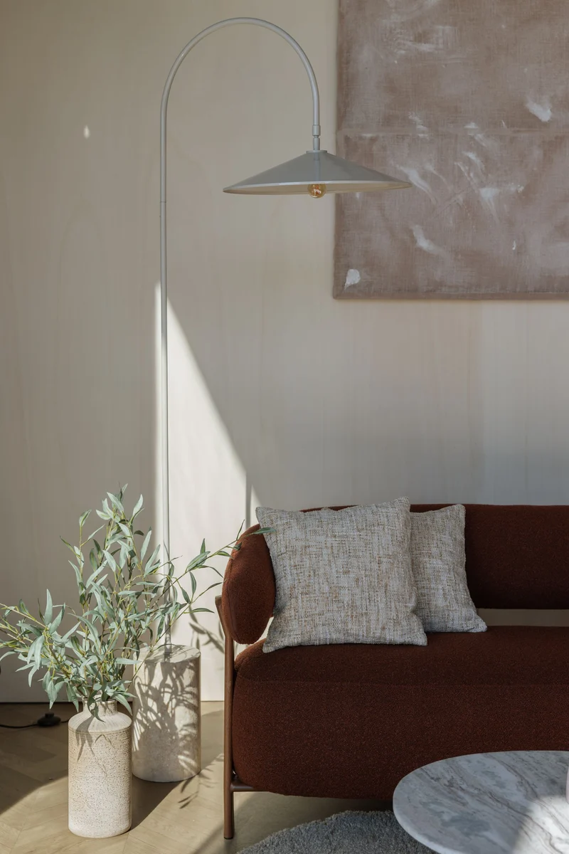 White Label Living Stehleuchte Enno – Travertin, 192 × 43 × 192 cm