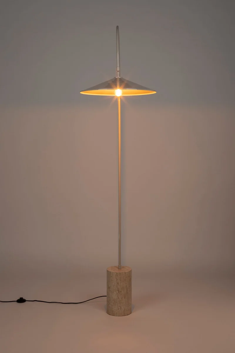 White Label Living Stehleuchte Enno – Travertin, 192 × 43 × 192 cm