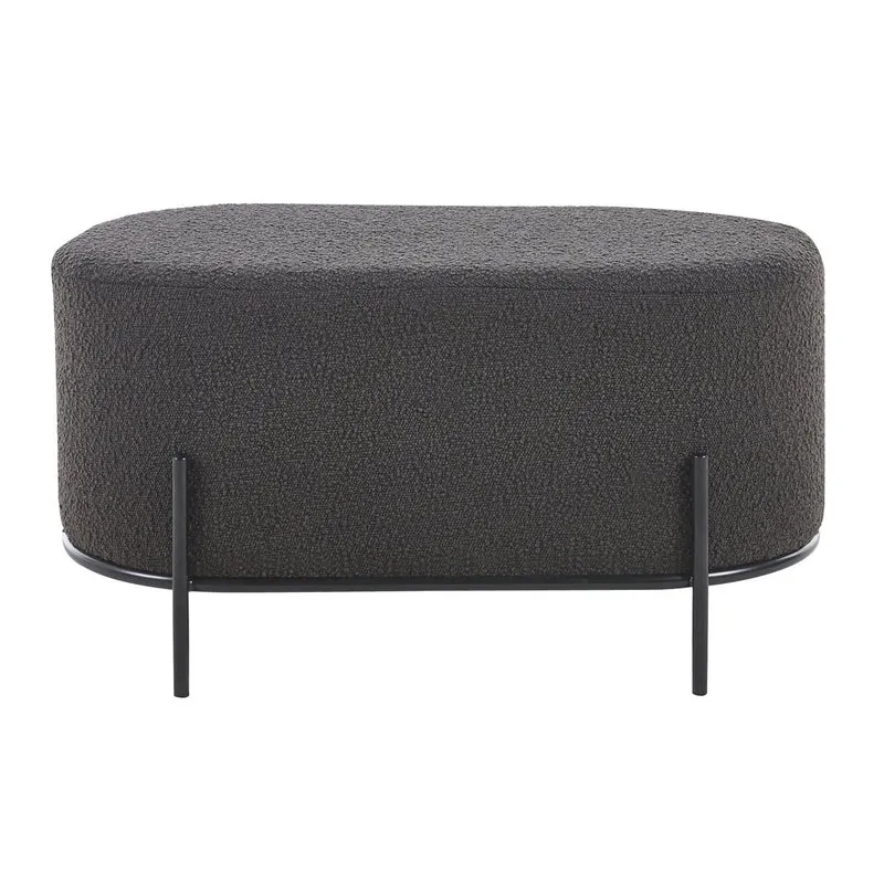 Polsterhocker als Sitzbank – Bouclé, Anthrazit, 80 × 40 cm