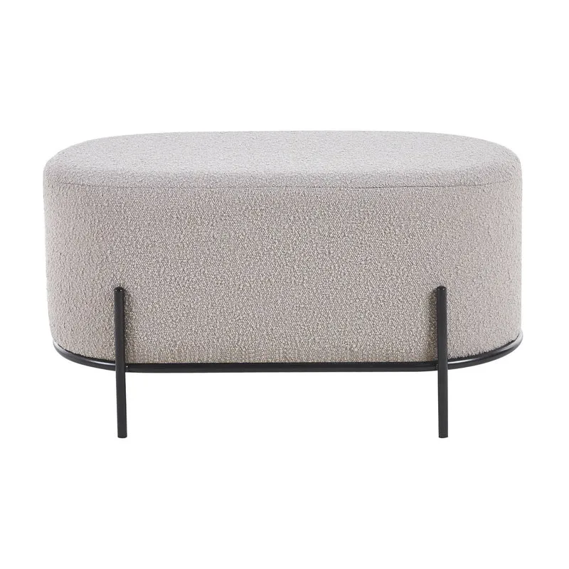 Polsterhocker als Sitzbank – Bouclé, Taupe, 80 × 40 cm