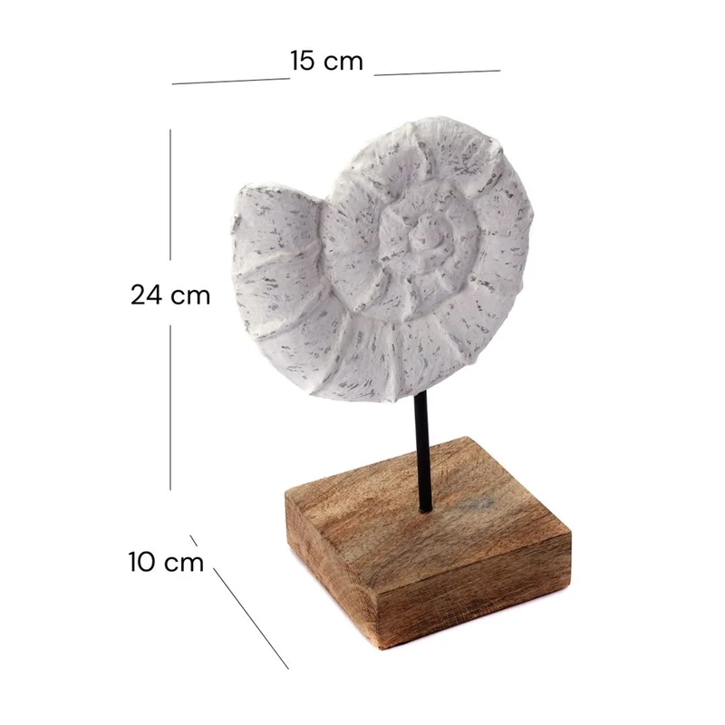 MUSCHEL SKULPTUR "SHELL 24" | Kunststein | Maritimer Deko Aufsteller