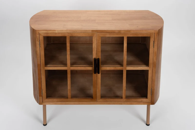 White Label Living Sideboard Yaz Hoch – Gummibaumholz, 38 × 100 × 80 cm