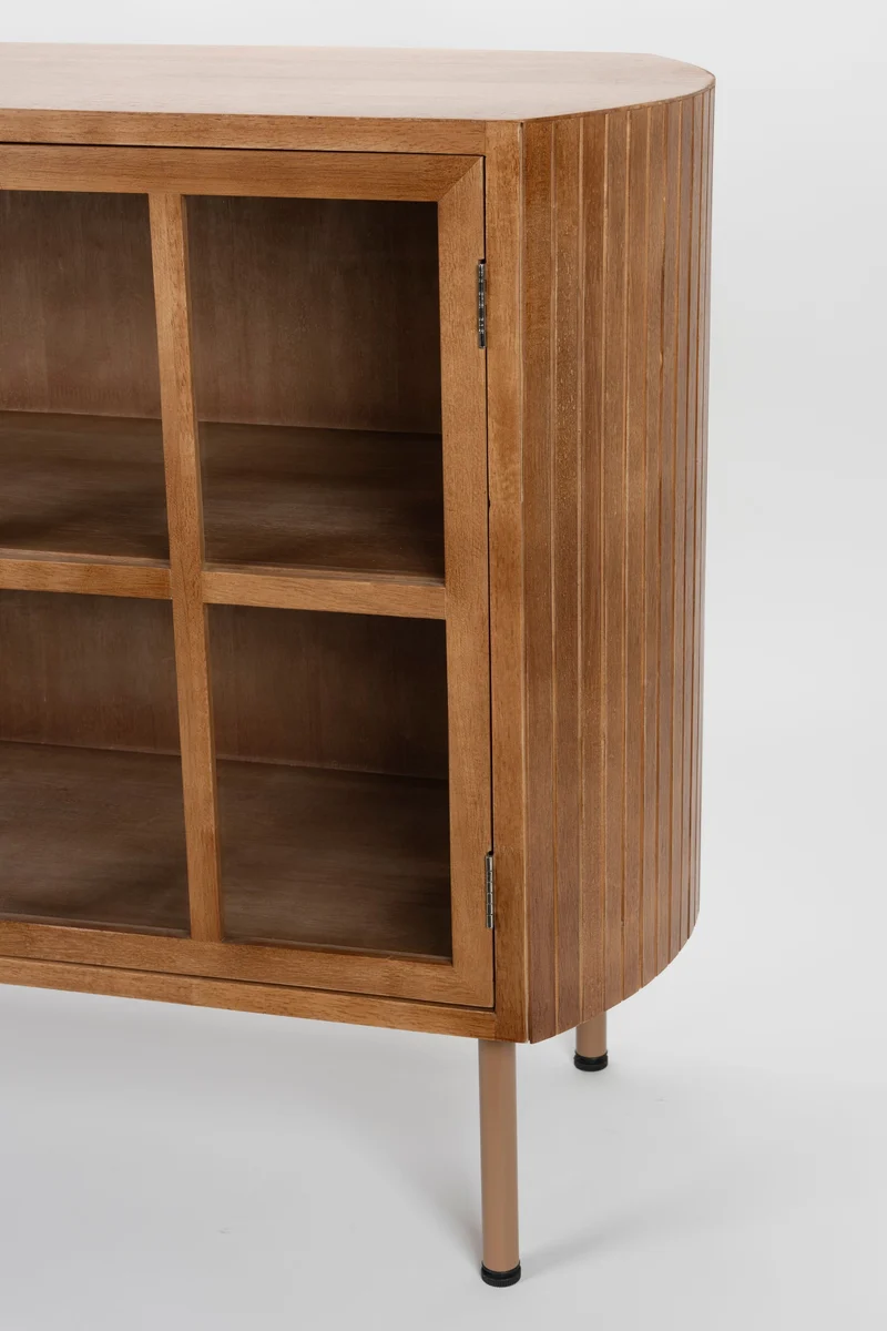 White Label Living Sideboard Yaz Hoch – Gummibaumholz, 38 × 100 × 80 cm