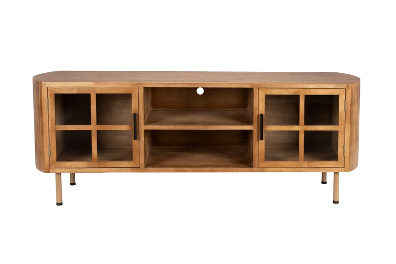 White Label Living Sideboard Yaz Niedrig – Gummibaumholz, 38 × 150 × 55 cm