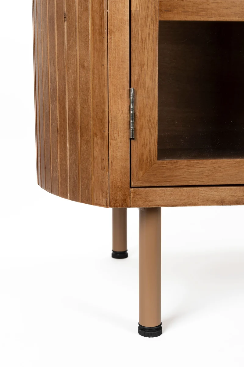 White Label Living Sideboard Yaz Niedrig – Gummibaumholz, 38 × 150 × 55 cm