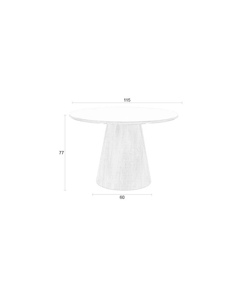 White Label Living Esstisch Almira Rund – Nussbaum, 115 × 115 × 77 cm