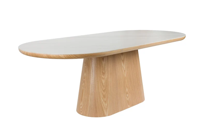White Label Living Esstisch Almira Oval 200 – Eiche, 200 × 90 × 77 cm