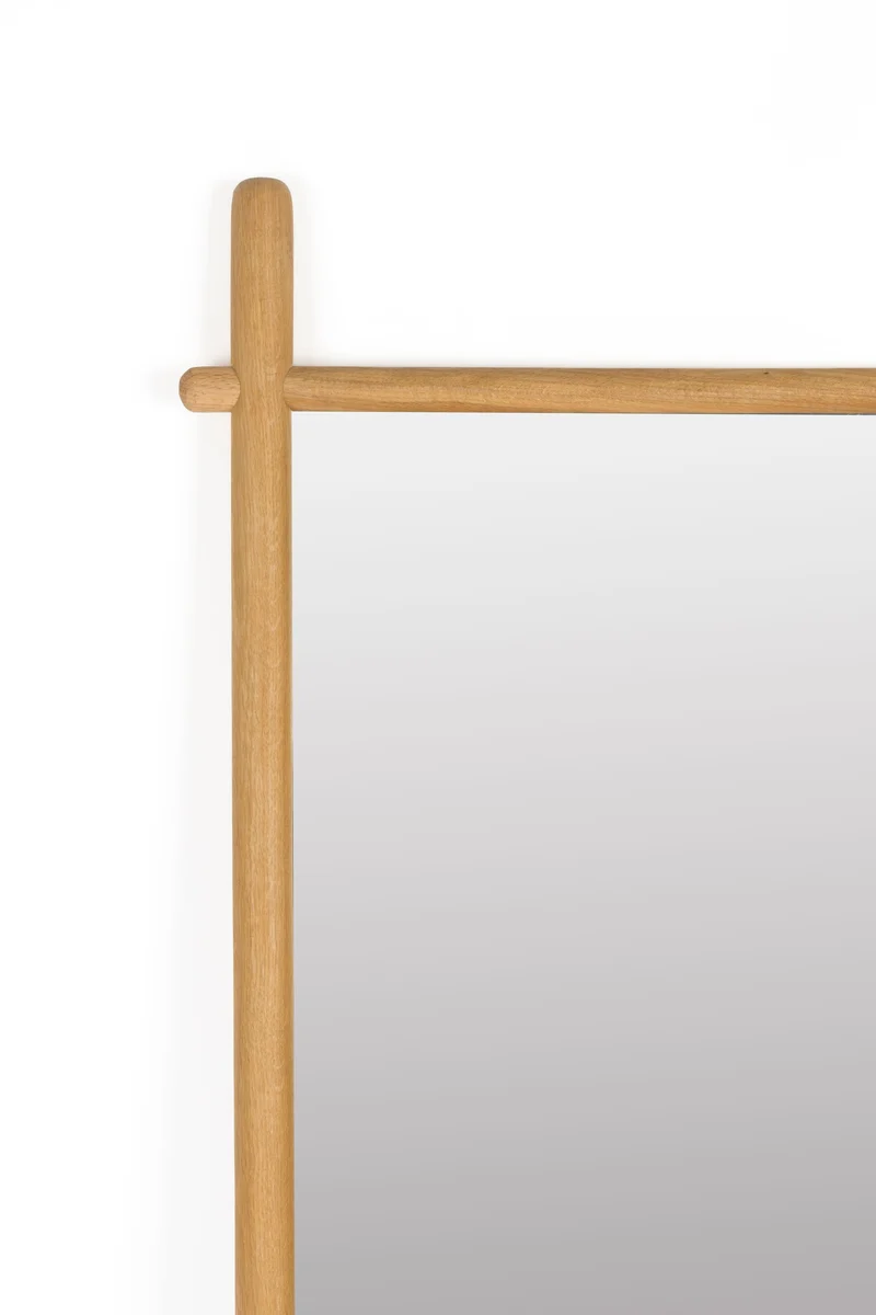 White Label Living Spiegel Solene – Natur, Massives Eichenholz, 3,6 × 58 × 160 cm
