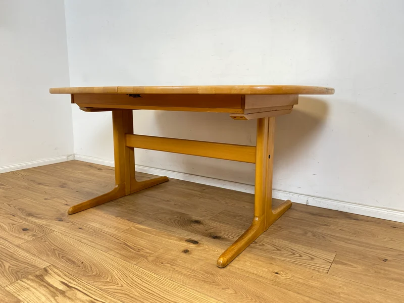 WMK Edler und hochwertiger skandinavischer Designer Esstisch von Skovby Møbelfabrik aus massiver Eiche , 2-fach ausziehbar