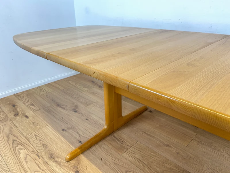 WMK Edler und hochwertiger skandinavischer Designer Esstisch von Skovby Møbelfabrik aus massiver Eiche , 2-fach ausziehbar