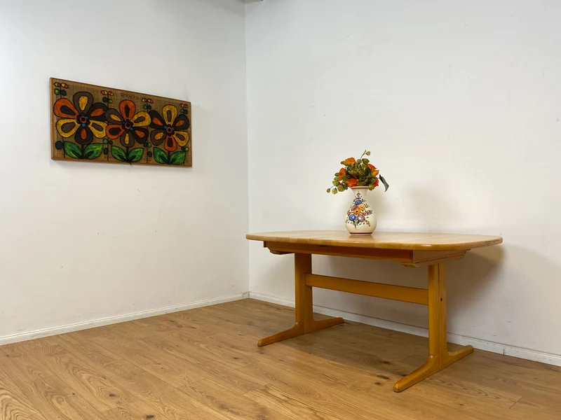 WMK Edler und hochwertiger skandinavischer Designer Esstisch von Skovby Møbelfabrik aus massiver Eiche , 2-fach ausziehbar