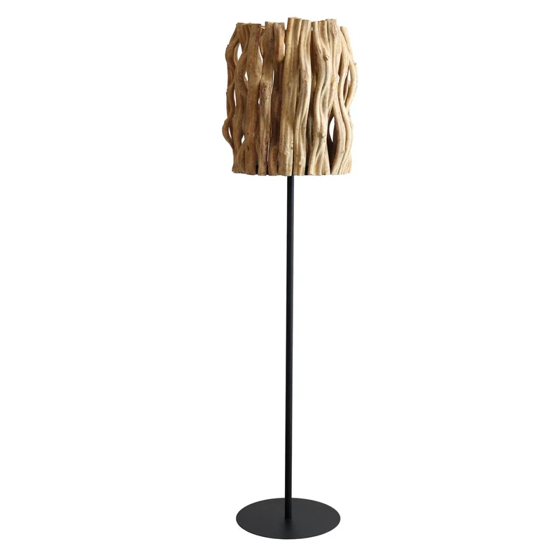 Stehleuchte aus Treibholz – Natur/Schwarz, 140 cm