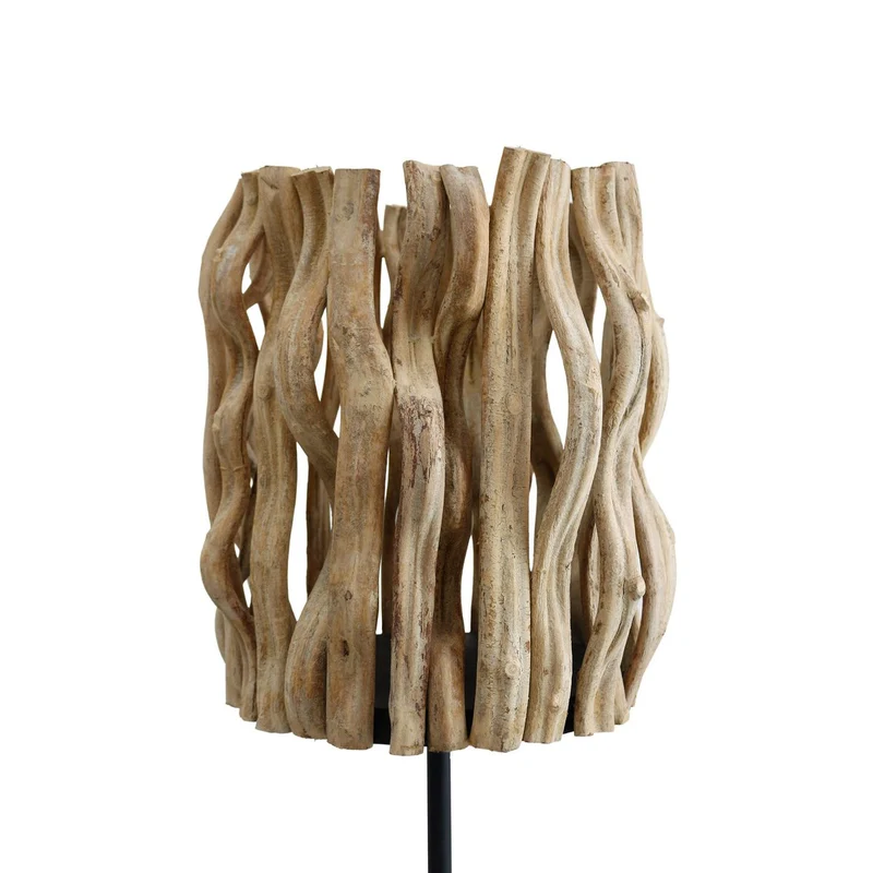 Stehleuchte aus Treibholz – Natur/Schwarz, 140 cm