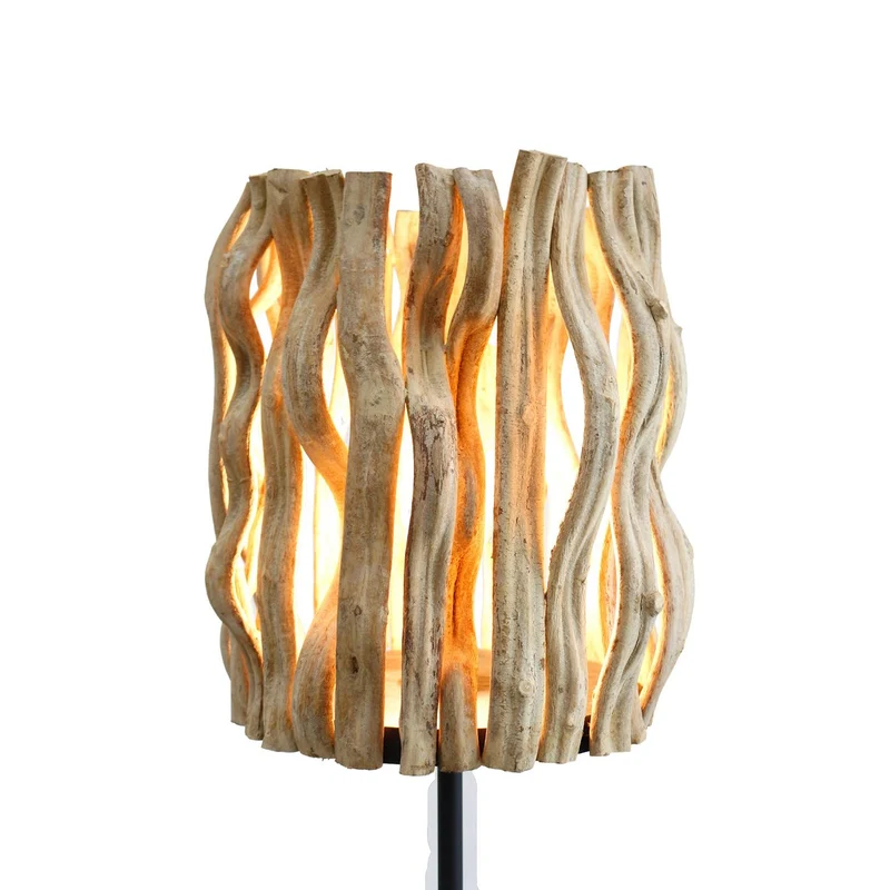 Stehleuchte aus Treibholz – Natur/Schwarz, 140 cm