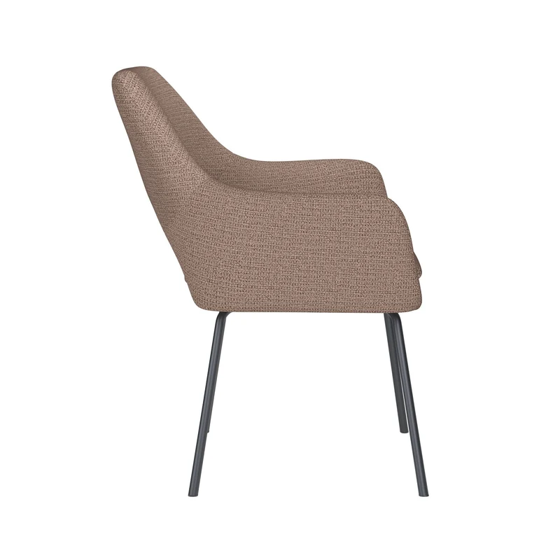 White Label Living Stuhl Mos Taupe 4 Metallbeine – 59 × 59 × 85 cm