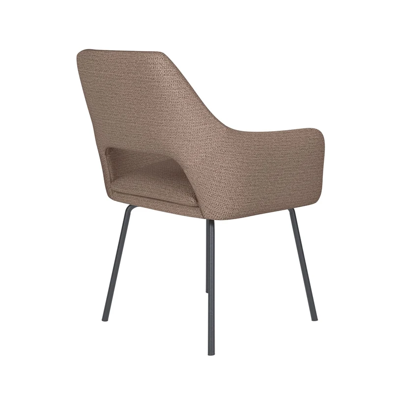 White Label Living Stuhl Mos Taupe 4 Metallbeine – 59 × 59 × 85 cm