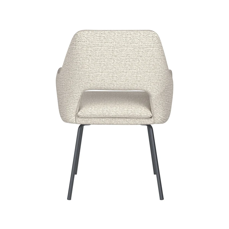 White Label Living Stuhl Mos Off-Weiß 4 Metallbeine – 59 × 59 × 85 cm