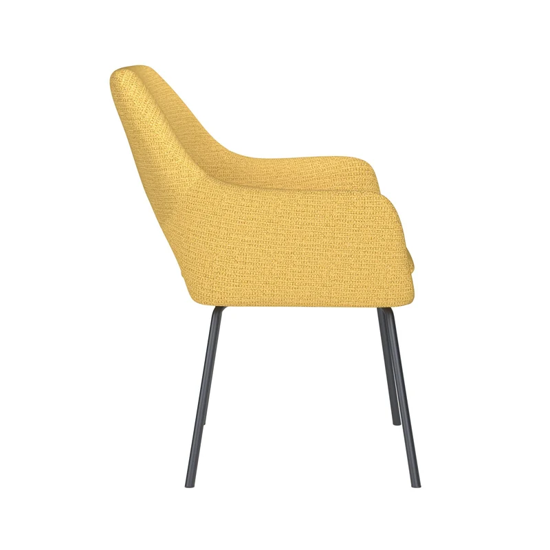 White Label Living Stuhl Mos Ocker 4 Metallbeine – 59 × 59 × 85 cm