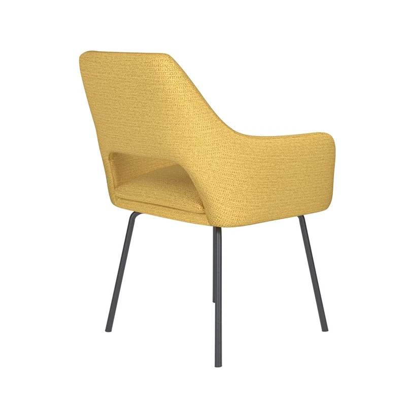 White Label Living Stuhl Mos Ocker 4 Metallbeine – 59 × 59 × 85 cm
