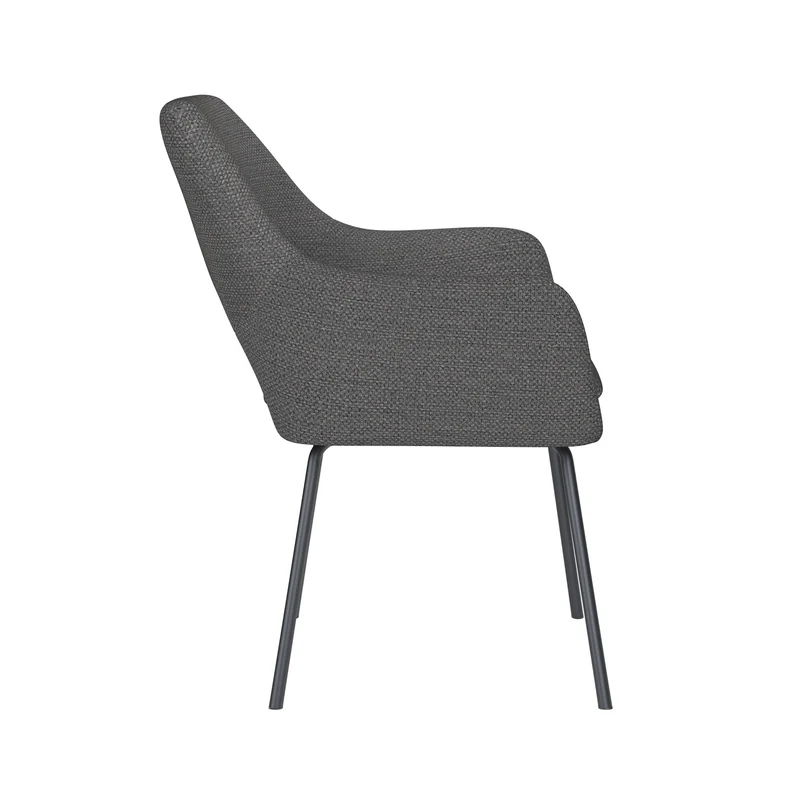 White Label Living Stuhl Mos Grau 4 Metallbeine – 59 × 59 × 85 cm