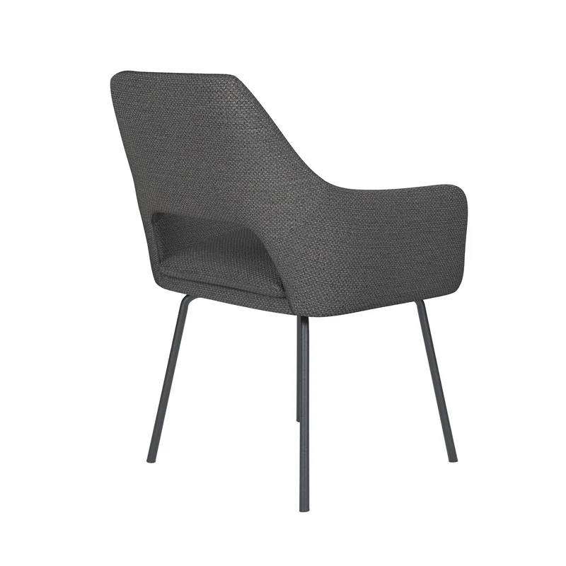 White Label Living Stuhl Mos Grau 4 Metallbeine – 59 × 59 × 85 cm